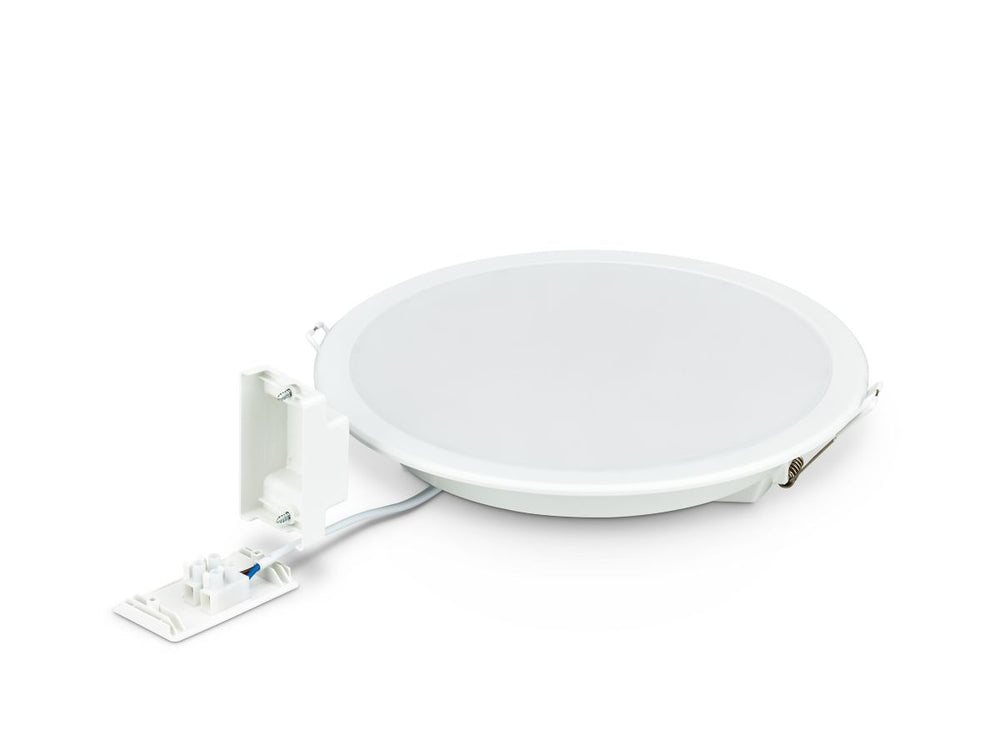 Philips Downlight LED 12W 1200 lumens 3000K 220-240V 110° Rond Blanc IP20/IP44 ⌀175mm découpe 150mm