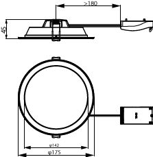 Philips Ledinaire SlimDownlight DN065B G4 LED 12W 1200 lúmenes 3000K 4000K 6500K Blanco IP20 IP44 Ø175mm