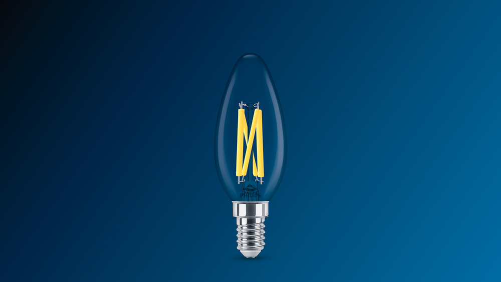 Bombilla Philips MAS LEDLusterDT E27 P45 3.5W regulable con resplandor cálido