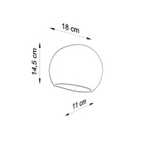 Sollux Lighting keramische wandlamp globe wit E27 fitting 60W LED compatibel