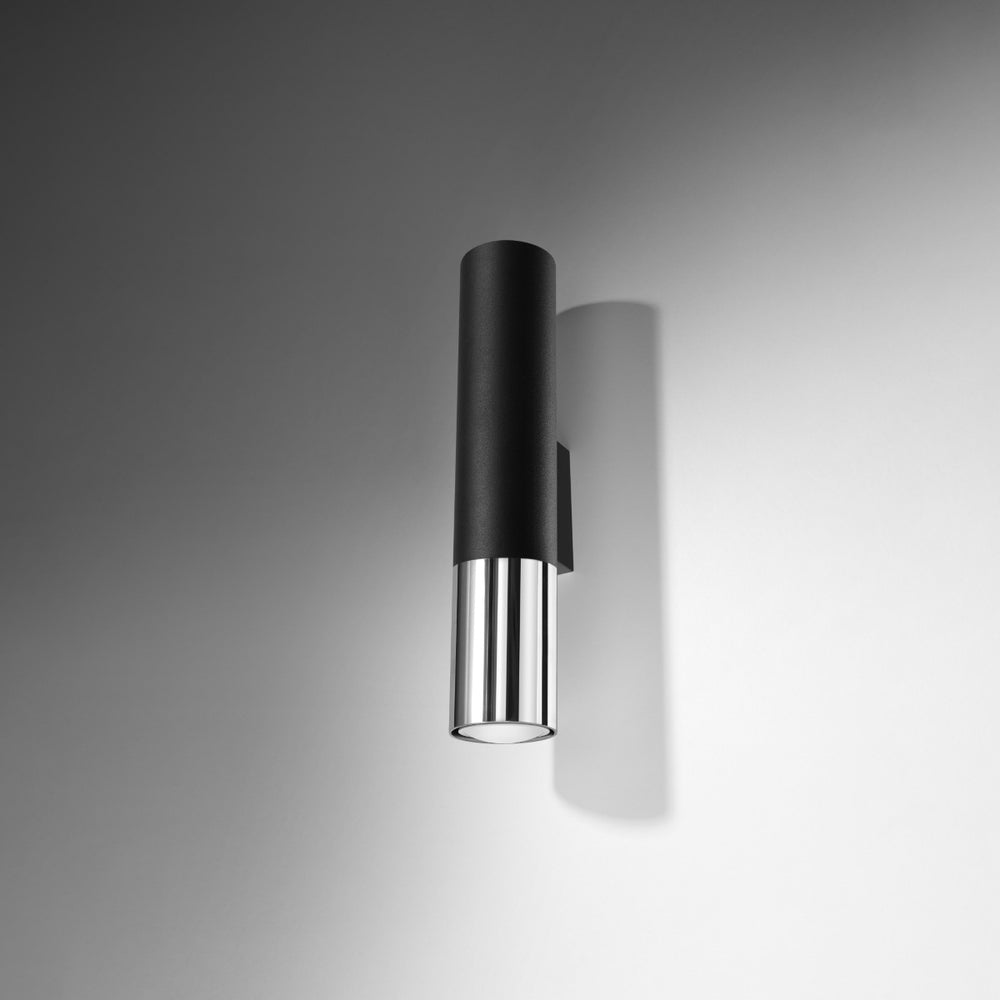 LED Wandlamp zwart chrome LOOPEZ - 1 x GU10 aansluiting