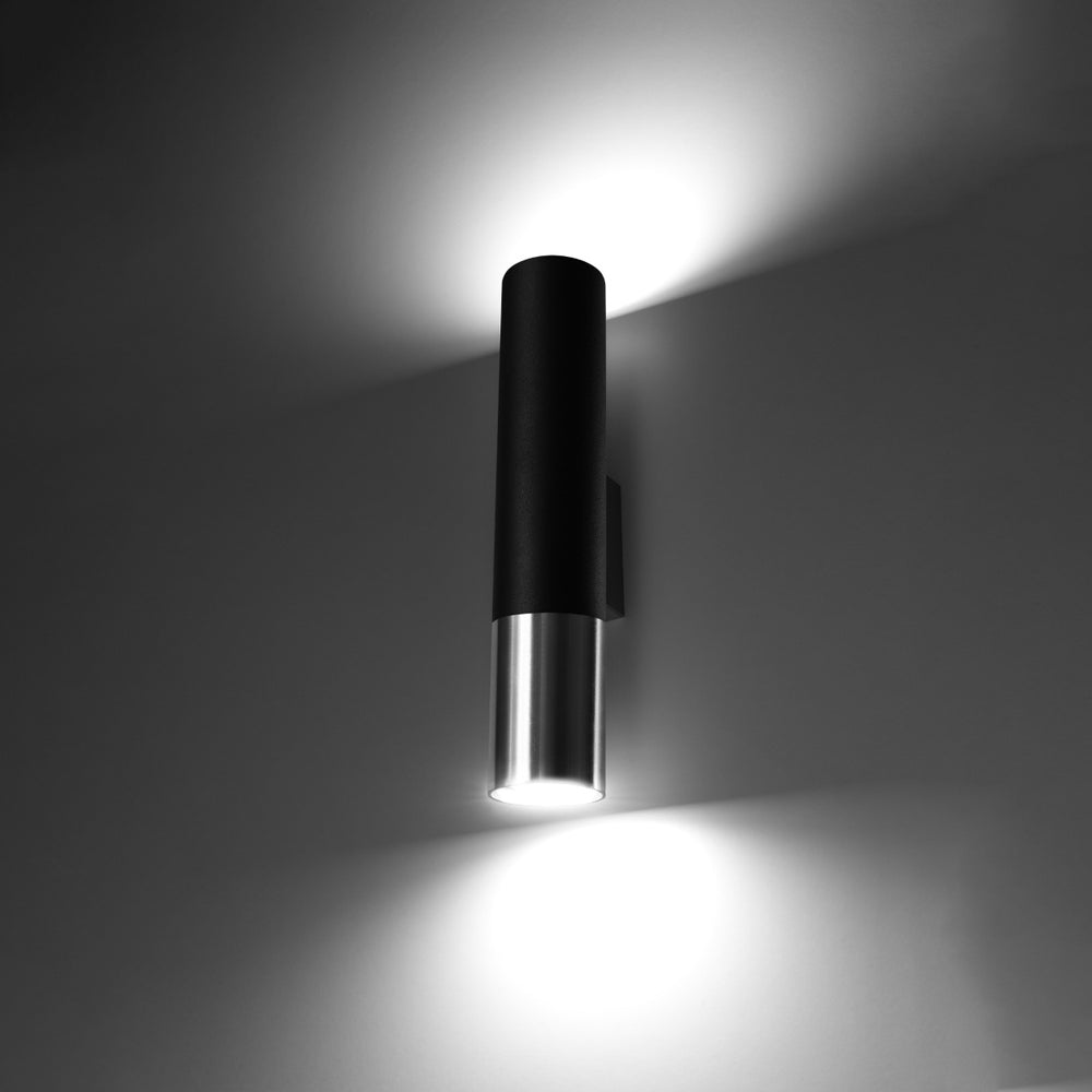 LED Wandlamp zwart chrome LOOPEZ - 1 x GU10 aansluiting