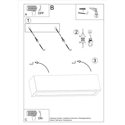 Wandlamp VEGA 50 beton 