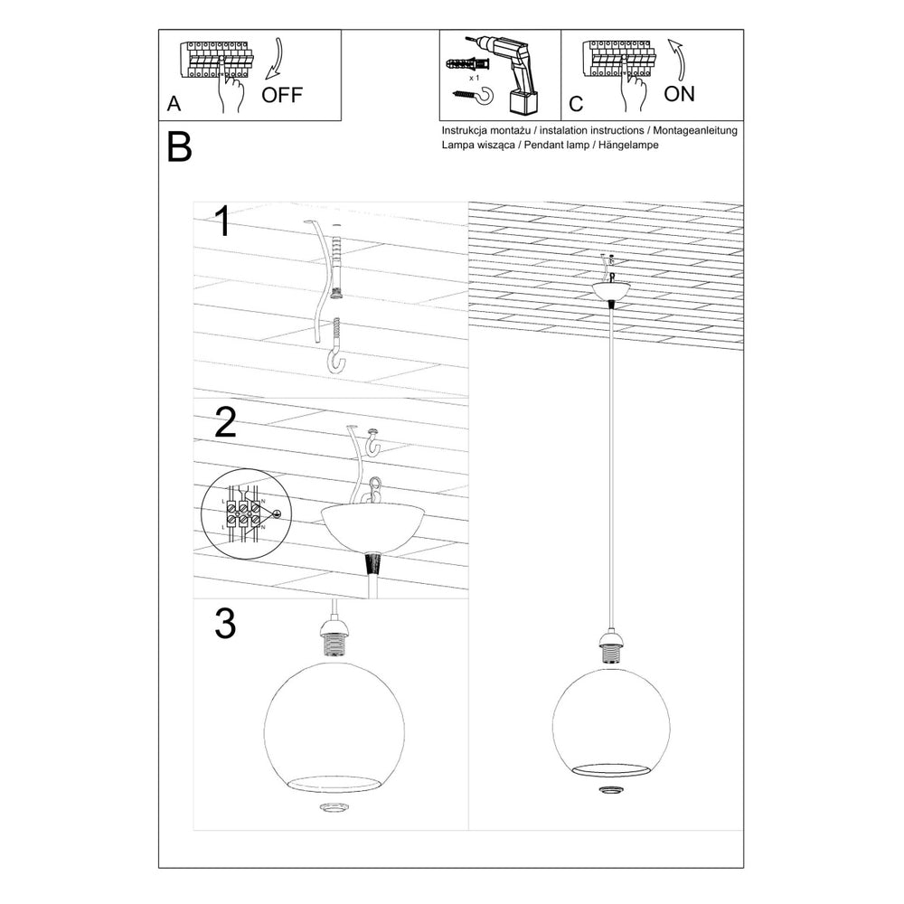 Hanglamp EDISON rood