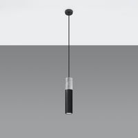 LED Hanglamp zwart beton BORGIO - 1 x GU10 aansluiting