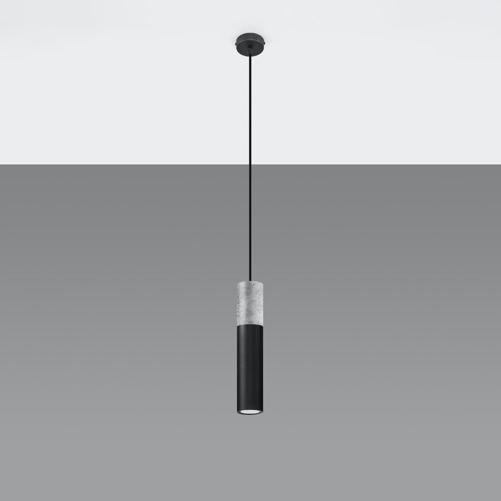 LED Hanglamp zwart beton BORGIO - 1 x GU10 aansluiting