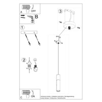 LED Hanglamp zwart beton BORGIO - 1 x GU10 aansluiting