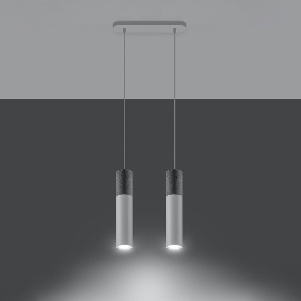 Sollux Lighting Borgio 2 LED Pendelleuchte weiß Beton 2 GU10 40W