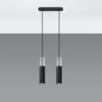 LED Hanglamp zwart beton BORGIO - 2 x GU10 aansluiting