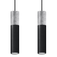 LED Hanglamp zwart beton BORGIO - 2 x GU10 aansluiting