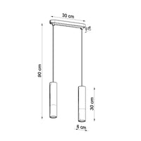LED Hanglamp zwart beton BORGIO - 2 x GU10 aansluiting