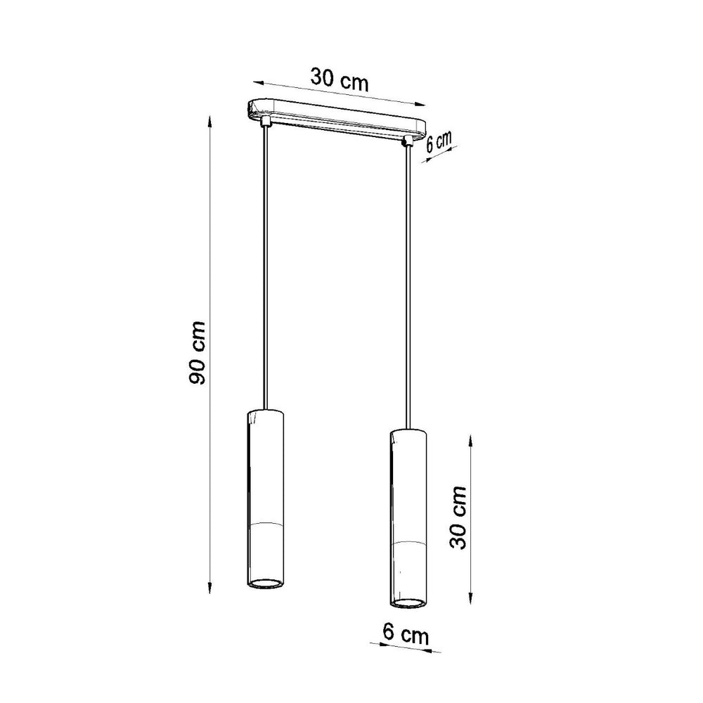LED Hanglamp zwart beton BORGIO - 2 x GU10 aansluiting