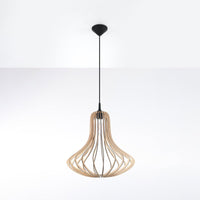 LED Hanglamp hout ELZA - 1 x E27 aansluiting 