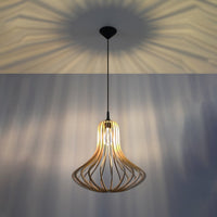 LED Hanglamp hout ELZA - 1 x E27 aansluiting 