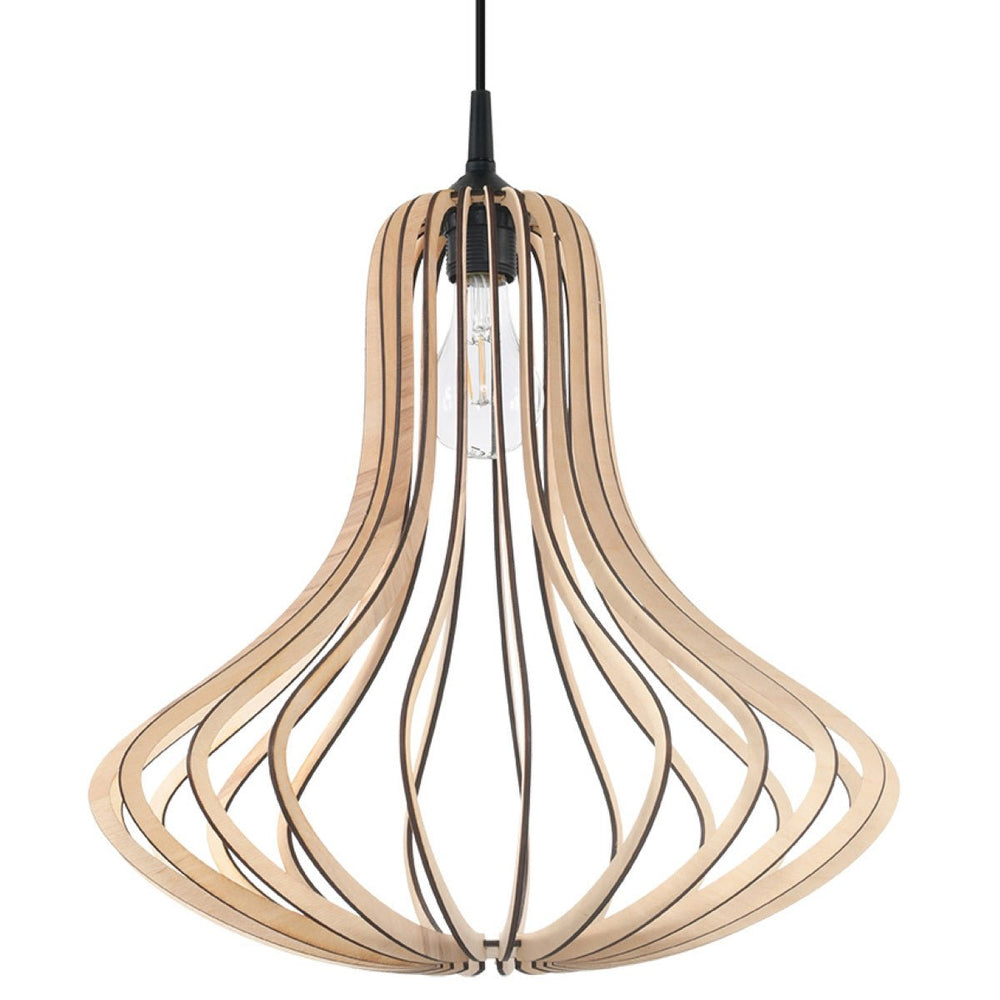 LED Hanglamp hout ELZA - 1 x E27 aansluiting 