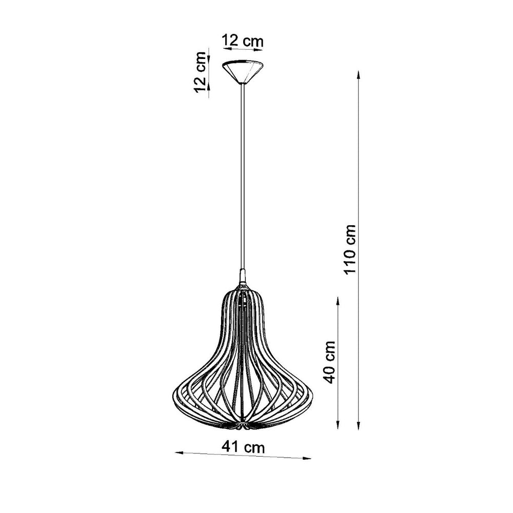LED Hanglamp hout ELZA - 1 x E27 aansluiting 