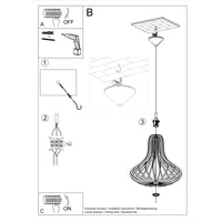 LED Hanglamp hout ELZA - 1 x E27 aansluiting 