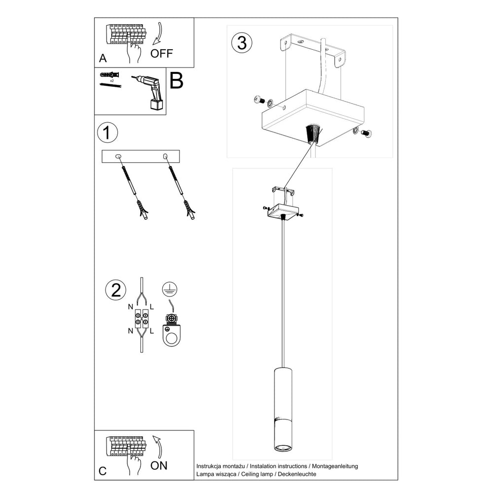 LED Hanglamp zwart koper LOOPEZ - 1 x GU10 aansluiting