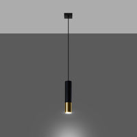 LED Hanglamp zwart goud LOOPEZ - 1 x GU10 aansluiting