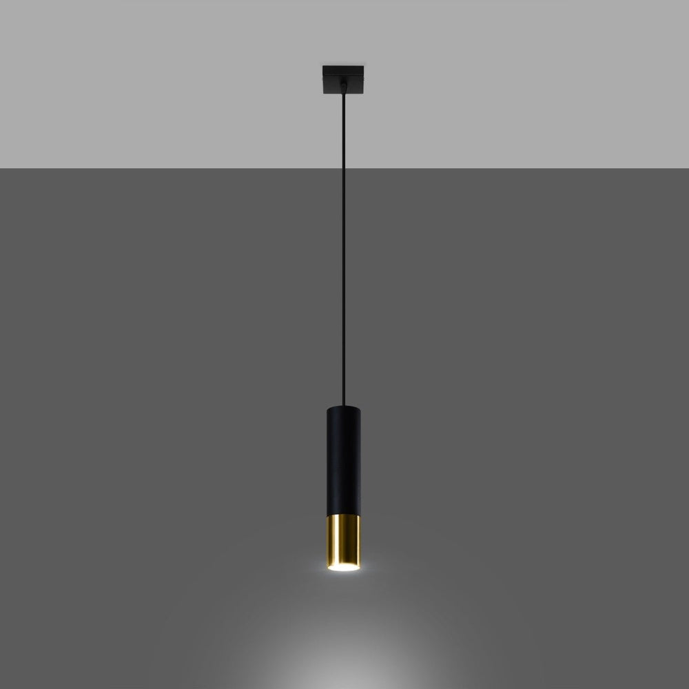 LED Hanglamp zwart goud LOOPEZ - 1 x GU10 aansluiting