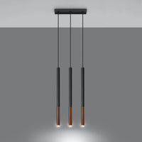 LED Hanglamp zwart koper MOZAICA - 3 x G9 aansluiting