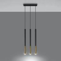 LED Hanglamp zwart goud MOZAICA - 3 x G9 aansluiting