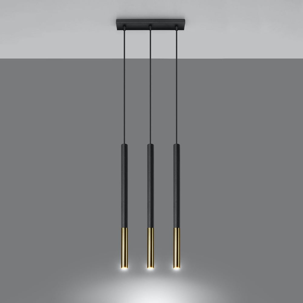 LED Hanglamp zwart goud MOZAICA - 3 x G9 aansluiting