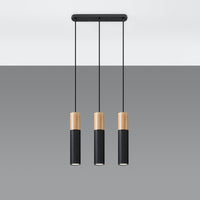 Sollux Lighting pablo 3 hanglamp zwart 3 lichtbronnen 900 mm hoogte LED compatibel
