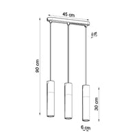 Sollux Lighting pablo 3 hanglamp zwart 3 lichtbronnen 900 mm hoogte LED compatibel