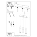 Sollux Lighting pablo 3 hanglamp zwart 3 lichtbronnen 900 mm hoogte LED compatibel
