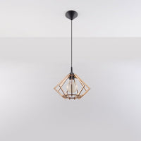 LED Hanglamp hout POMPELMO - 1 x E27 aansluiting 