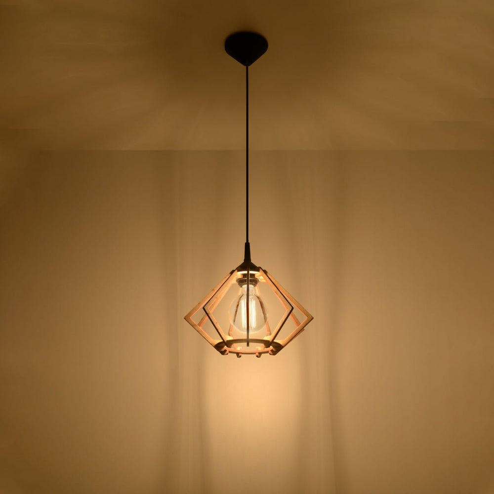LED Hanglamp hout POMPELMO - 1 x E27 aansluiting 