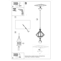 LED Hanglamp hout POMPELMO - 1 x E27 aansluiting 