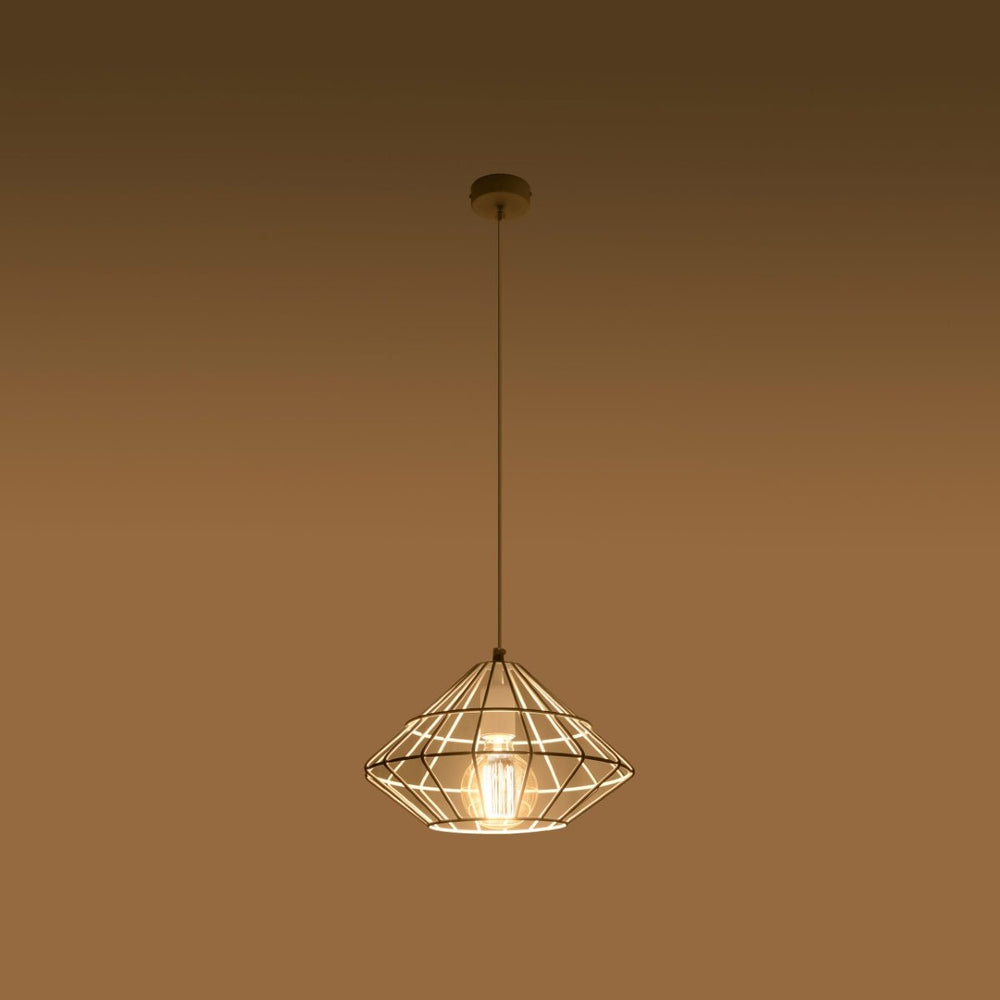 LED Hanglamp hout MANDELINO - 1 x E27 aansluiting 