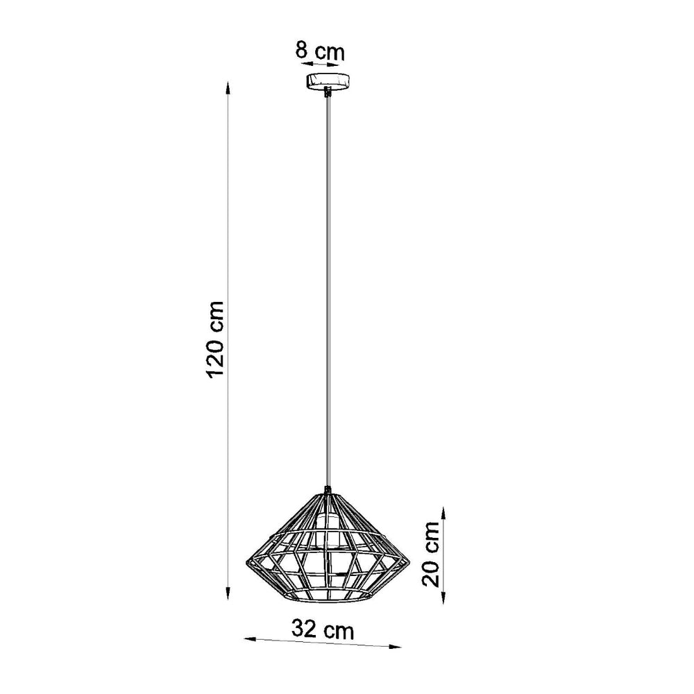 LED Hanglamp hout MANDELINO - 1 x E27 aansluiting 