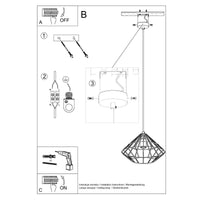 LED Hanglamp hout MANDELINO - 1 x E27 aansluiting 