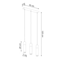 LED Hanglamp beton hout ZANE - 3 x GU10 aansluiting