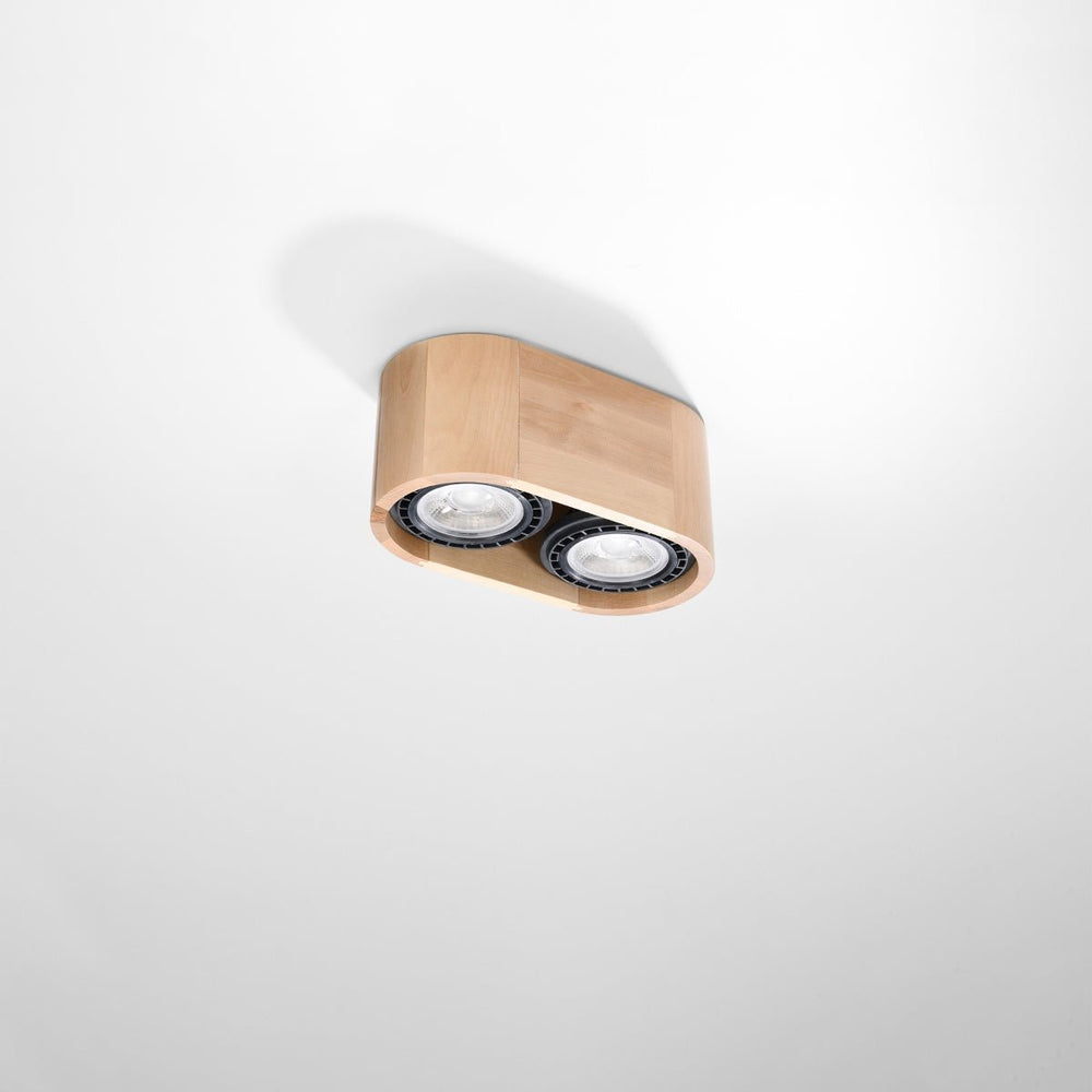 Plafondspot BASIC 2 natuurlijk hout