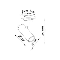 LED Plafondspot zwart zilver DIREZIONE - 1 x GU10 aansluiting