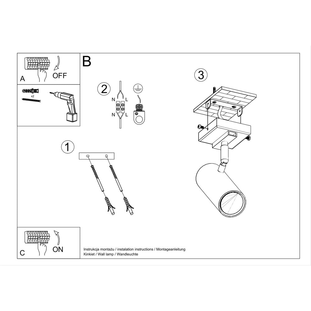 LED Plafondspot zwart zilver DIREZIONE - 1 x GU10 aansluiting