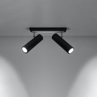 LED Plafondspot zwart zilver DIREZIONE - 2 x GU10 aansluiting
