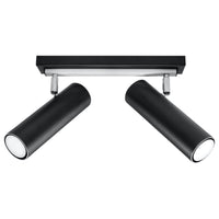 LED Plafondspot zwart zilver DIREZIONE - 2 x GU10 aansluiting