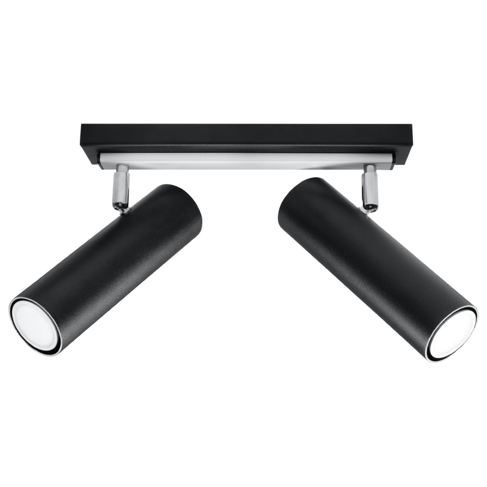 LED Plafondspot zwart zilver DIREZIONE - 2 x GU10 aansluiting