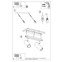 LED Plafondspot zwart zilver DIREZIONE - 2 x GU10 aansluiting