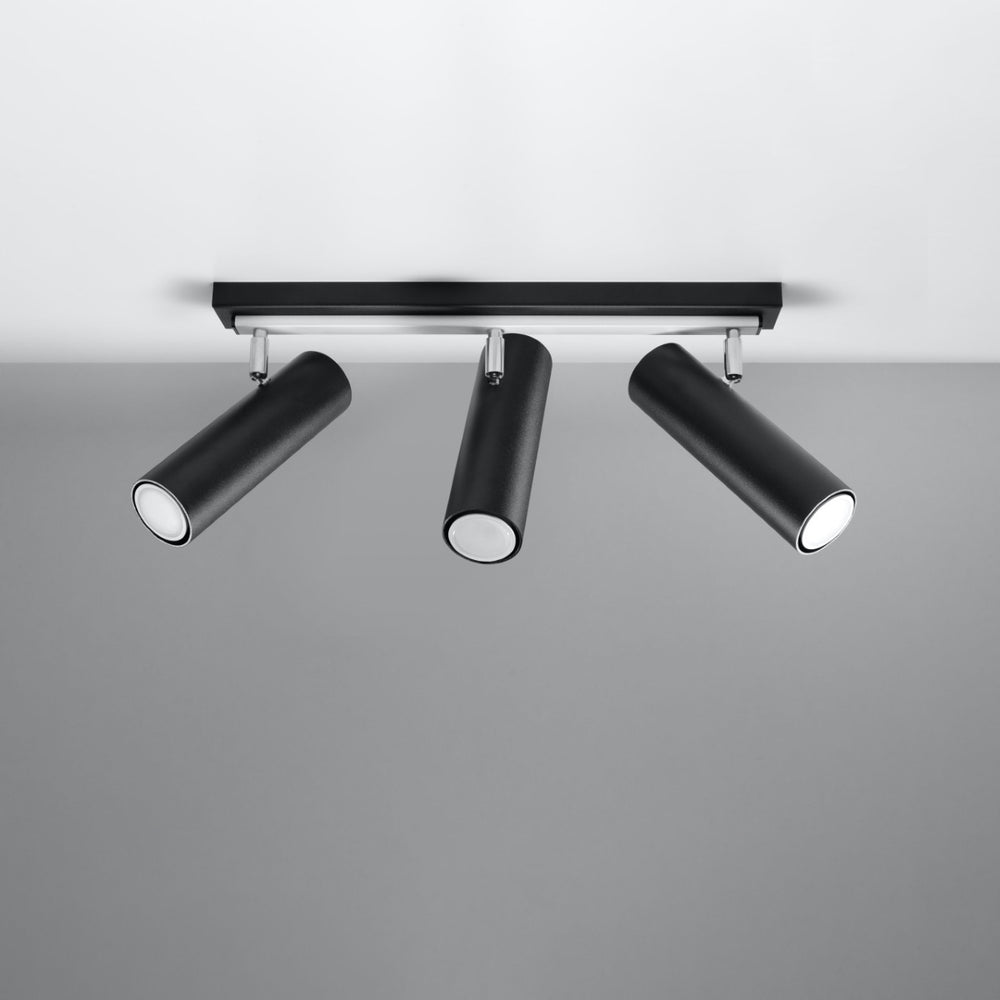 LED Plafondspot zwart zilver DIREZIONE - 3 x GU10 aansluiting