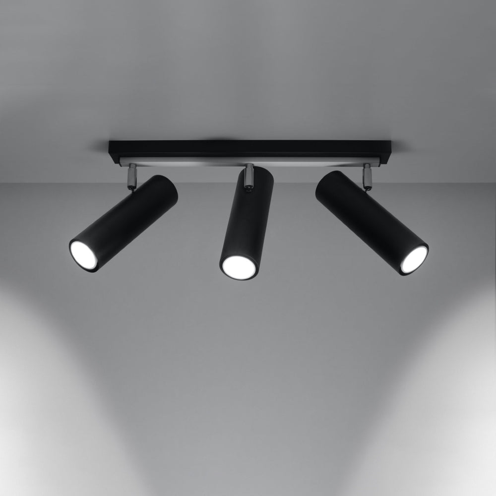 LED Plafondspot zwart zilver DIREZIONE - 3 x GU10 aansluiting