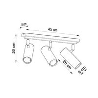 LED Plafondspot zwart zilver DIREZIONE - 3 x GU10 aansluiting