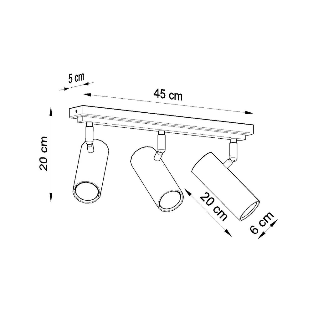 LED Plafondspot zwart zilver DIREZIONE - 3 x GU10 aansluiting