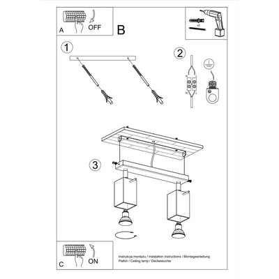 LED Plafondspot wit MERIDA - 2 x GU10 aansluiting