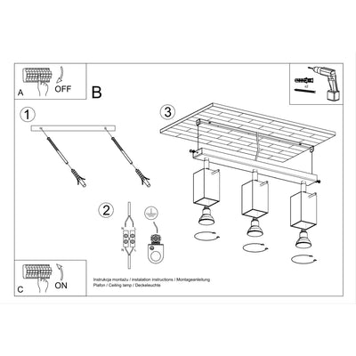 LED Plafondspot wit MERIDA - 3 x GU10 aansluiting